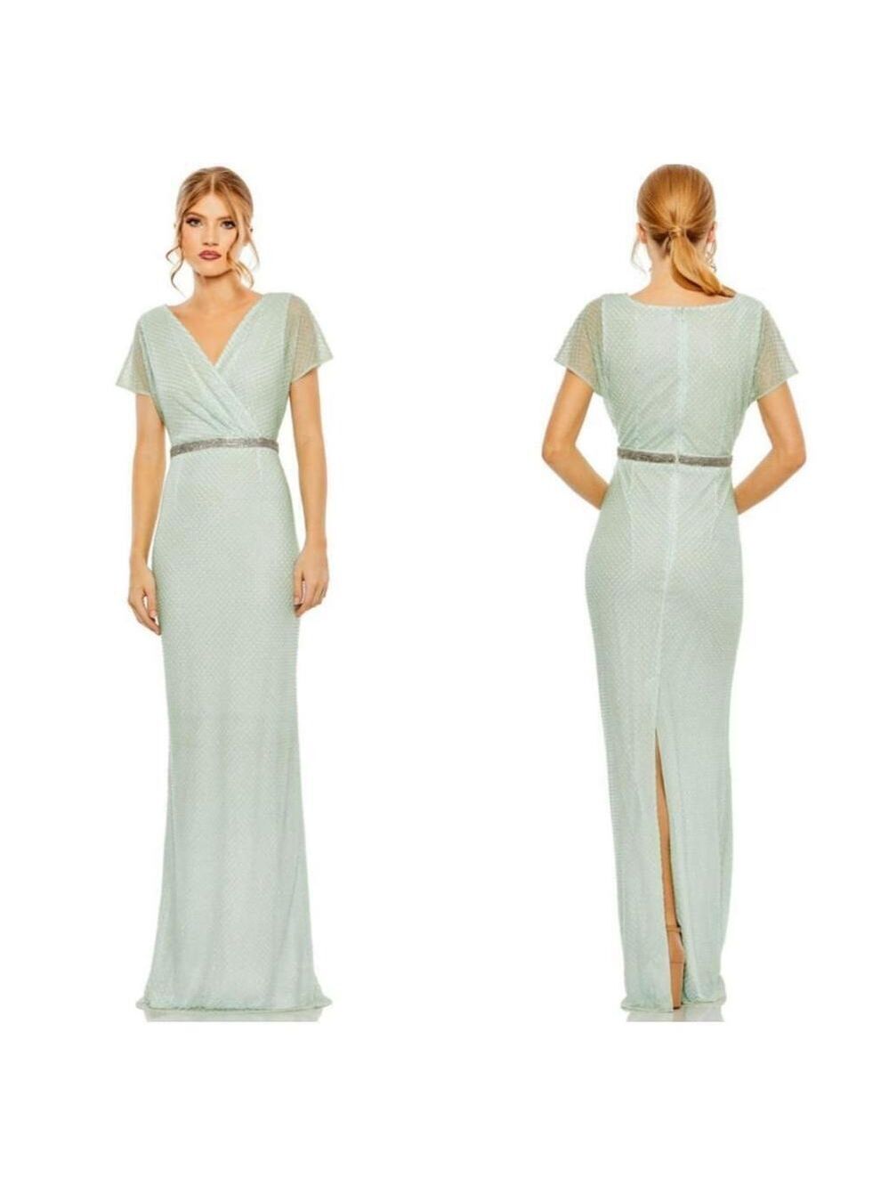 Mac Duggal 93994 Surplice Bodice Embellished Dress Sz 4